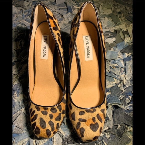 Steve Madden Shoes - Steve Madden Leopard Print Pumps - Tan and Black
